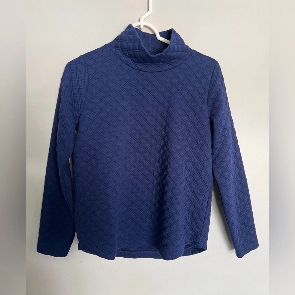 J.crew Quilted Mockneck Pullover Navy Sweater Size XXS EUC